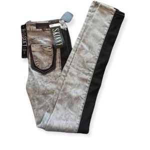 CJ JEANS silver and black metallic skinny jeans size 1 designer